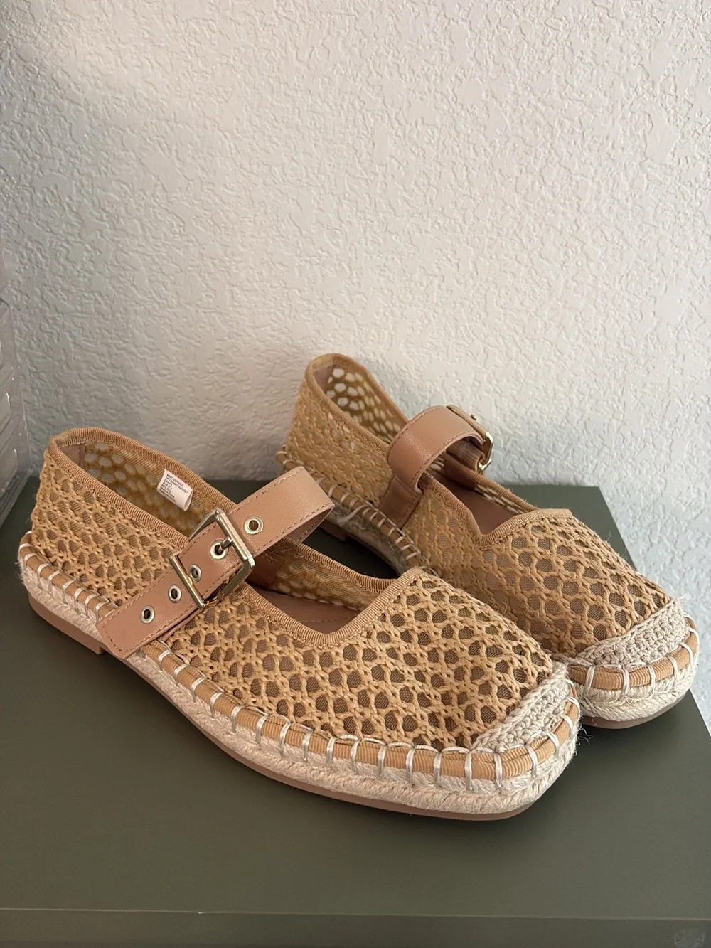 Woven Flats in Tan